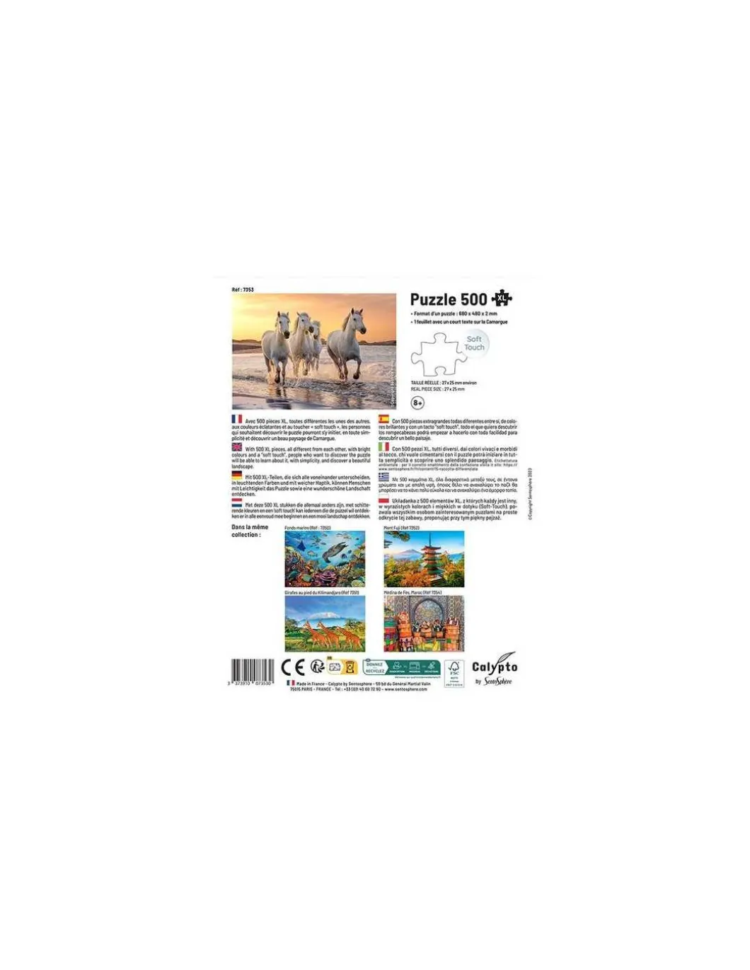 Puzzle Chevaux en Camargue 500 pièces XL - Sentosphère