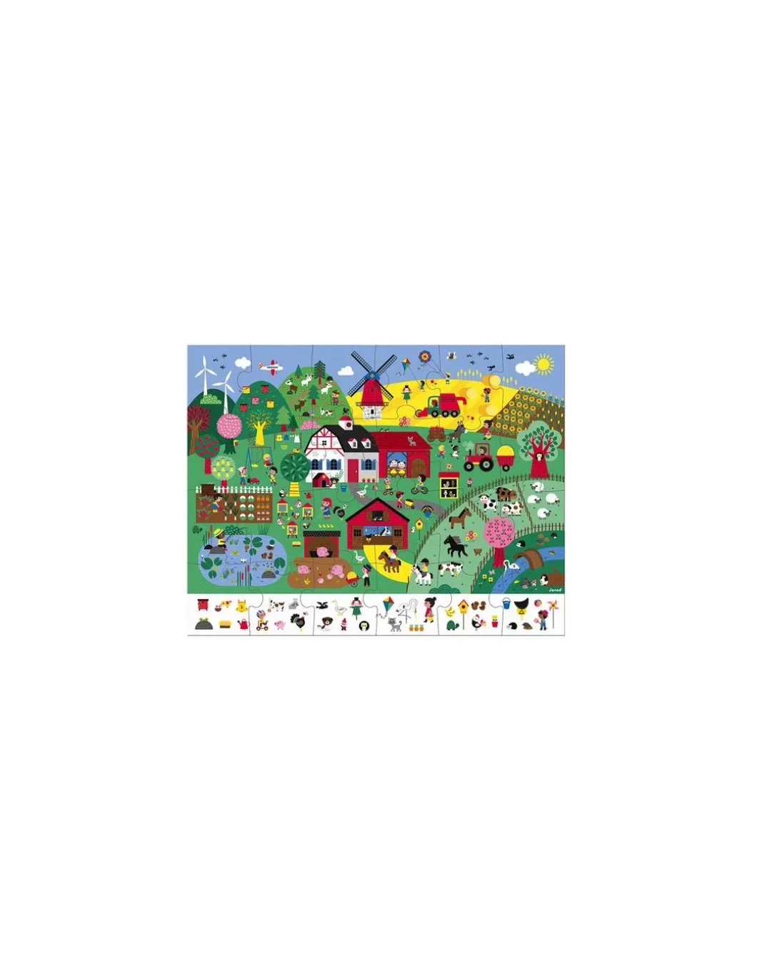 Puzzle d'observation la ferme 24 pièces - Janod