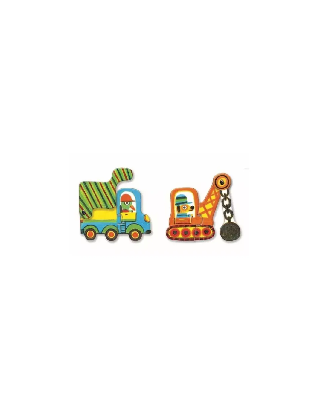 Puzzle duo articulo véhicules - Djeco