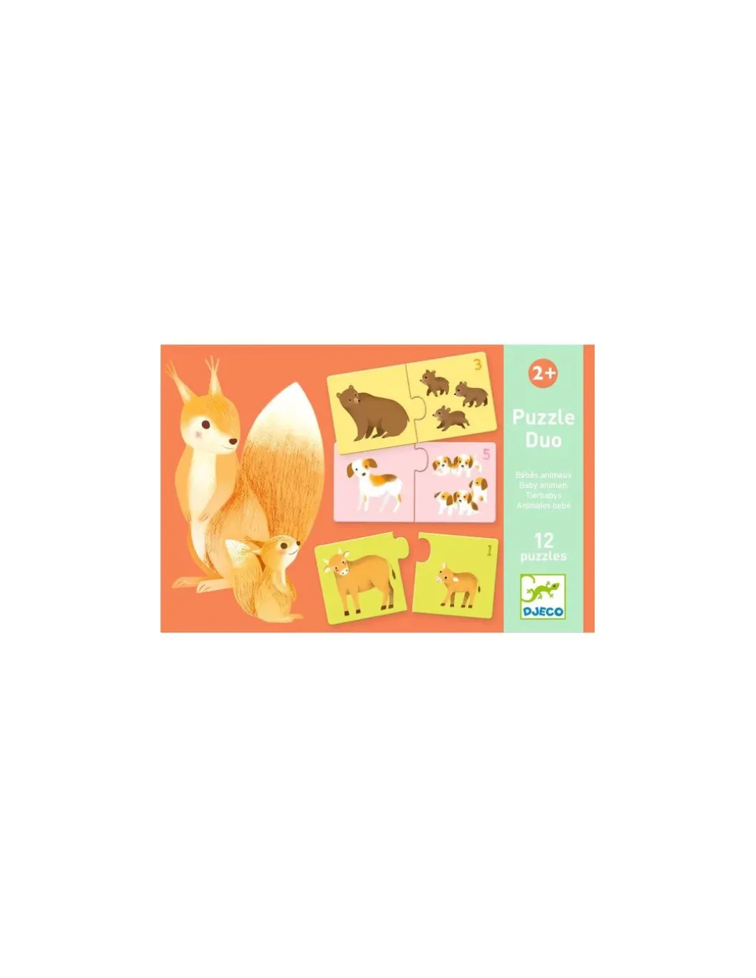 Puzzle duo Bébés animaux - Djeco