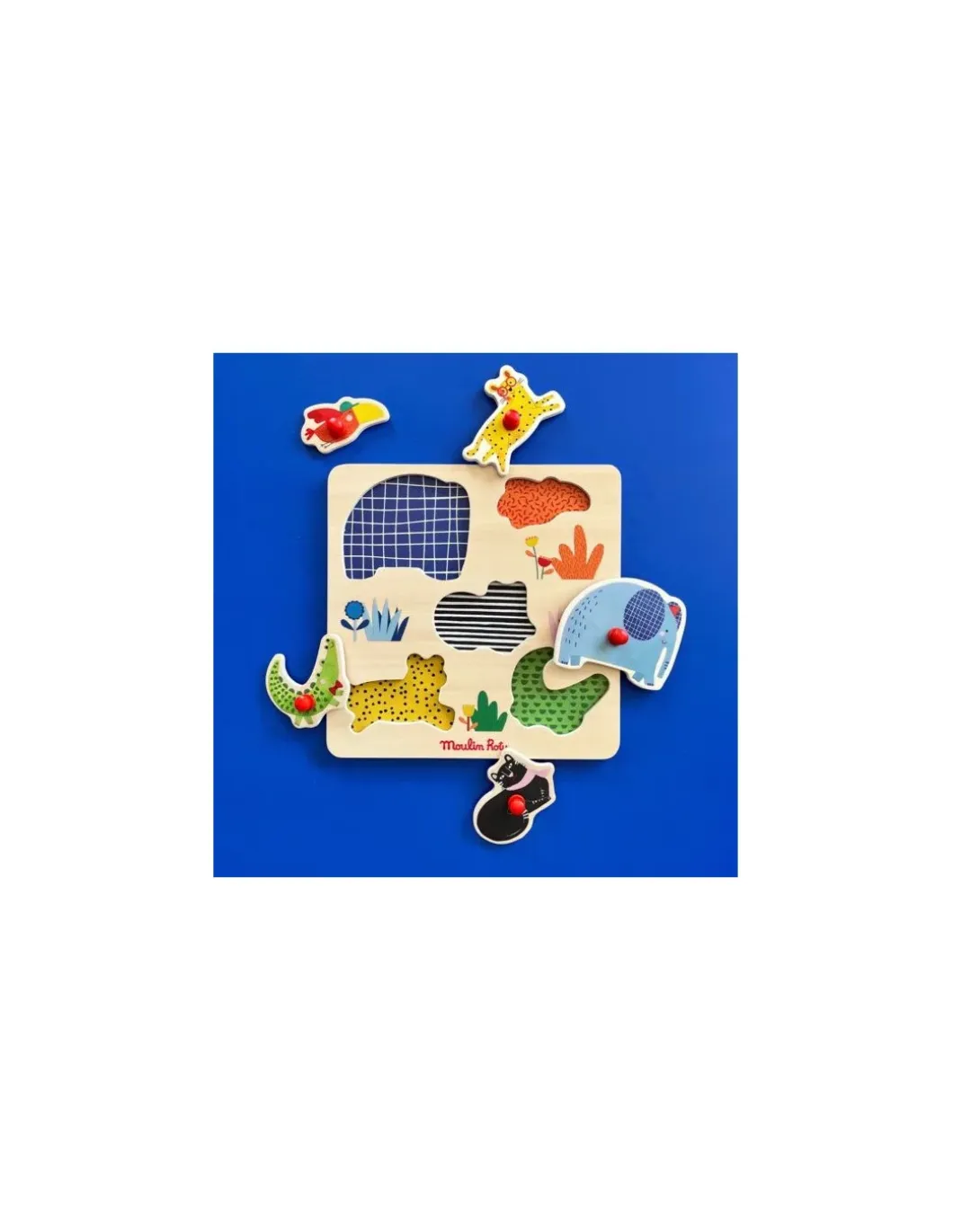 Puzzle encastrable 5 animaux Les toupitis - Moulin Roty