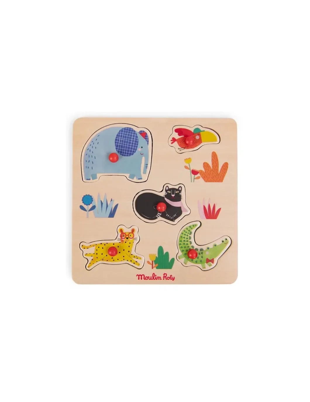 Puzzle encastrable 5 animaux Les toupitis - Moulin Roty