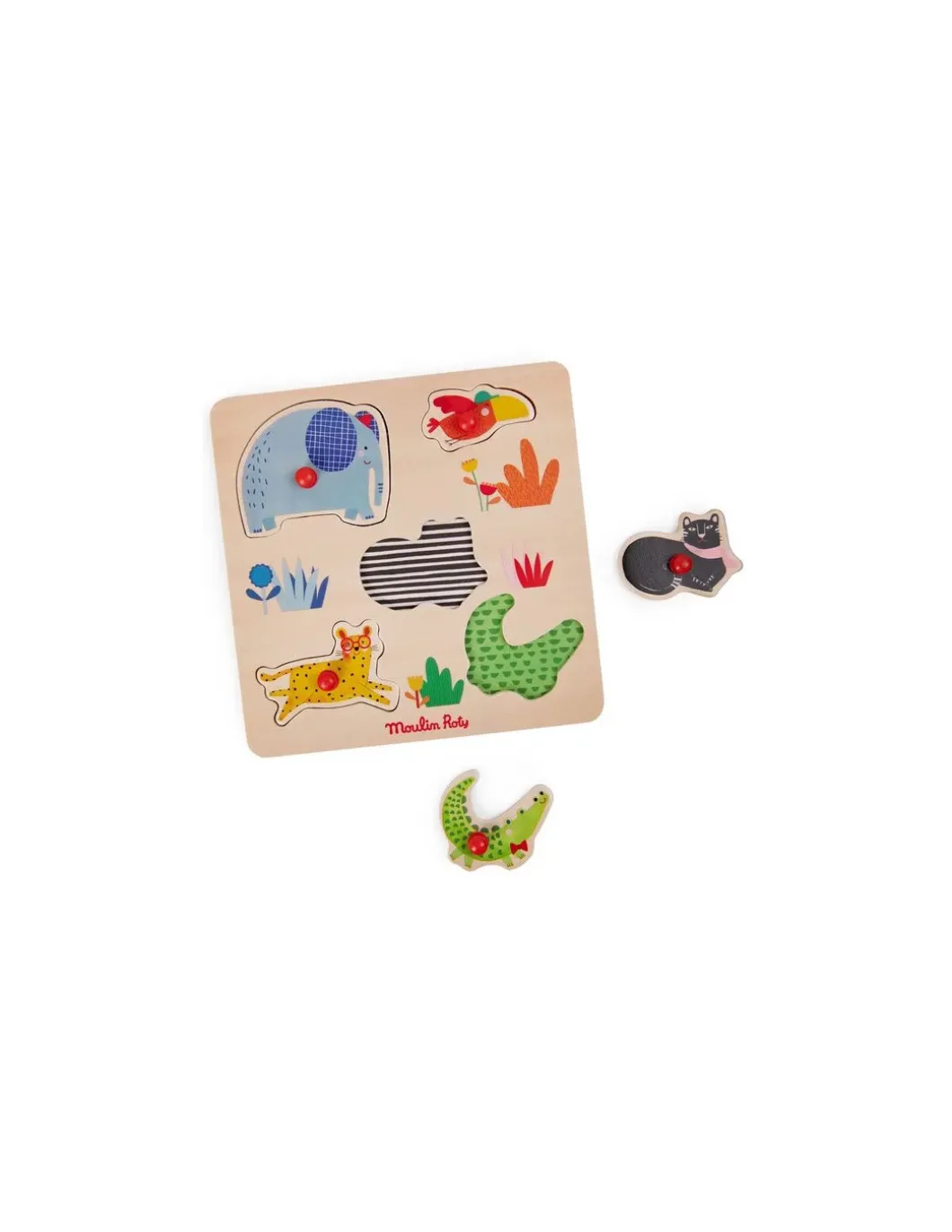 Puzzle encastrable 5 animaux Les toupitis - Moulin Roty