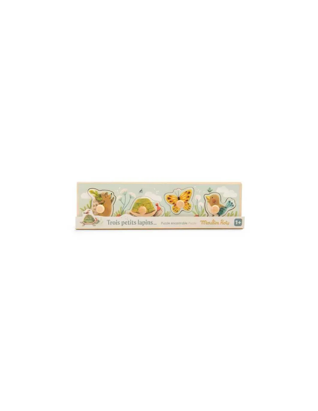 Puzzle encastrable 4 animaux Trois petits lapins - Moulin Roty