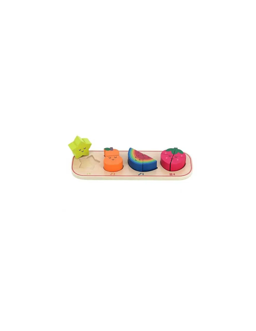 Puzzle encastrement 1,2,3 et 4 fruits Andy Westface - Vilac