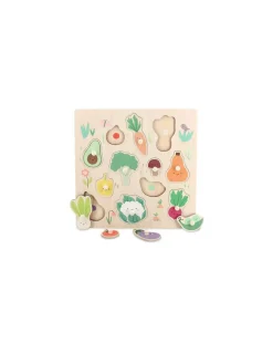Puzzle Encastrement boutons bois légumes Sarah Betz - Vilac