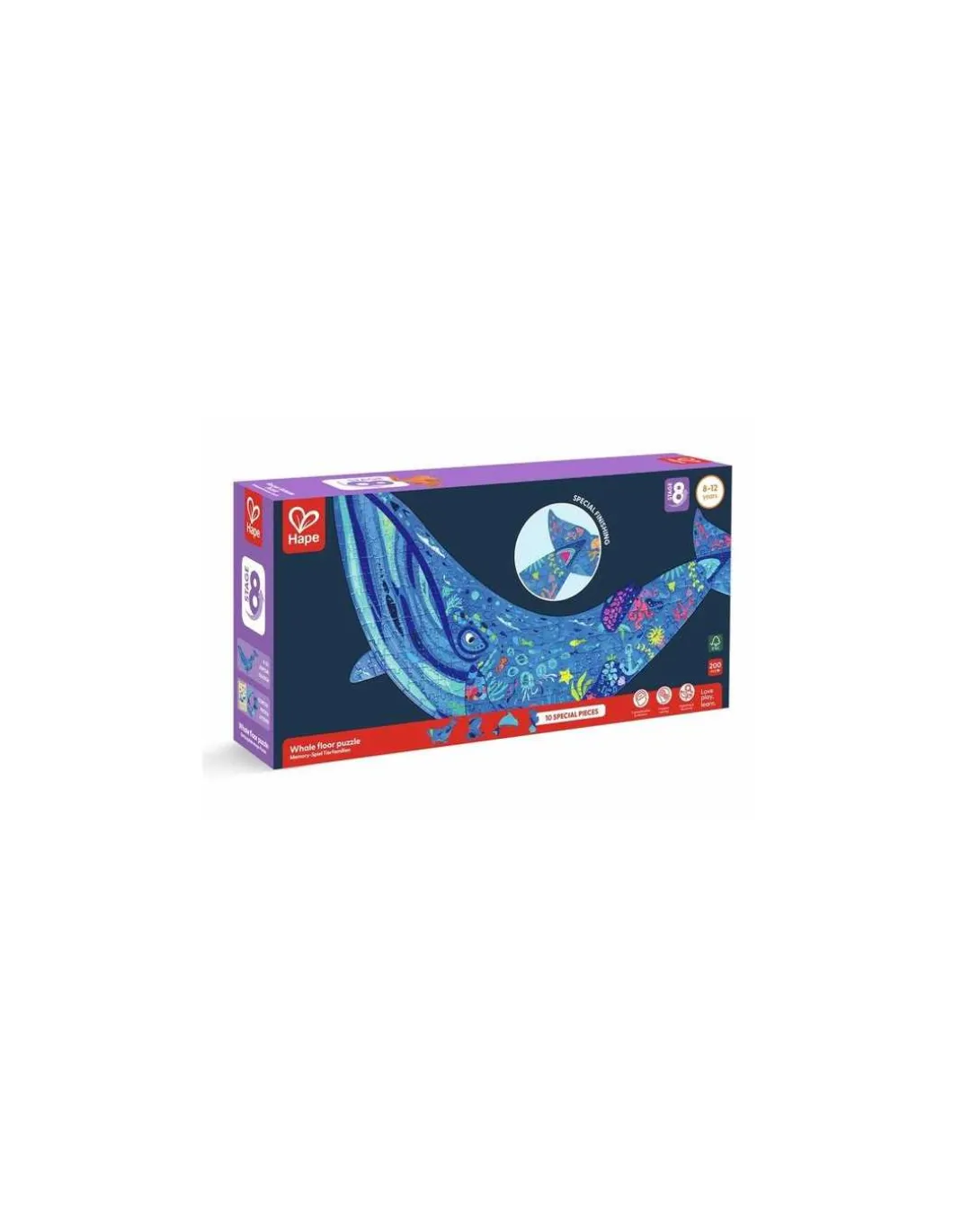 Puzzle géant Baleine 200 pièces - Hape