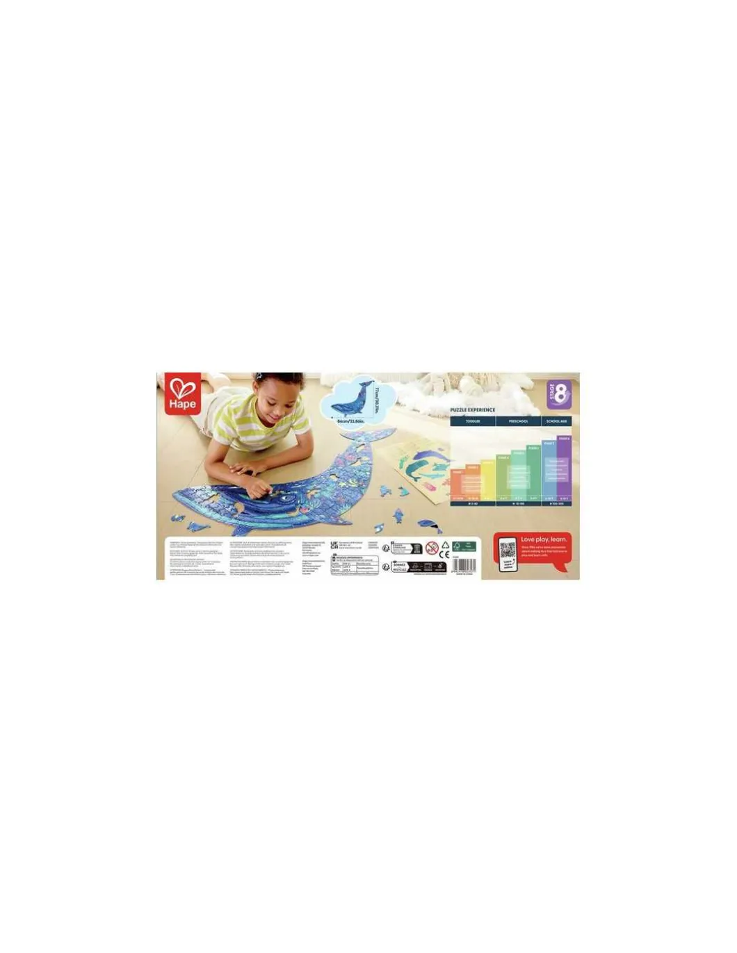 Puzzle géant Baleine 200 pièces - Hape