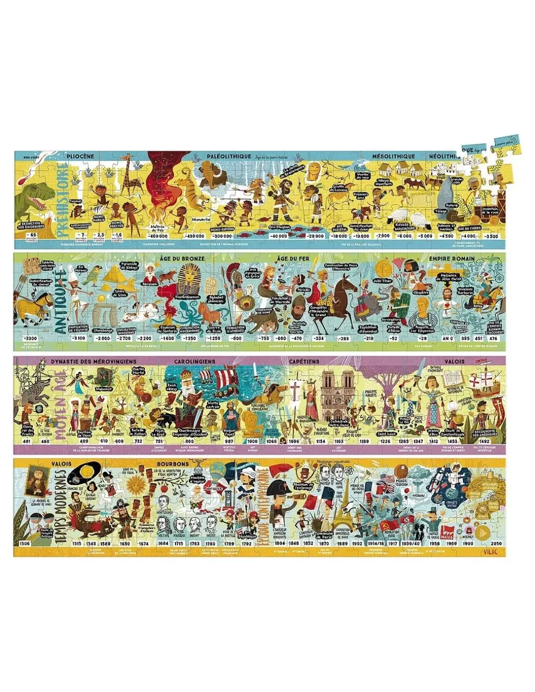 Puzzle grande frise historique 4 x 100 pcs - Vilac