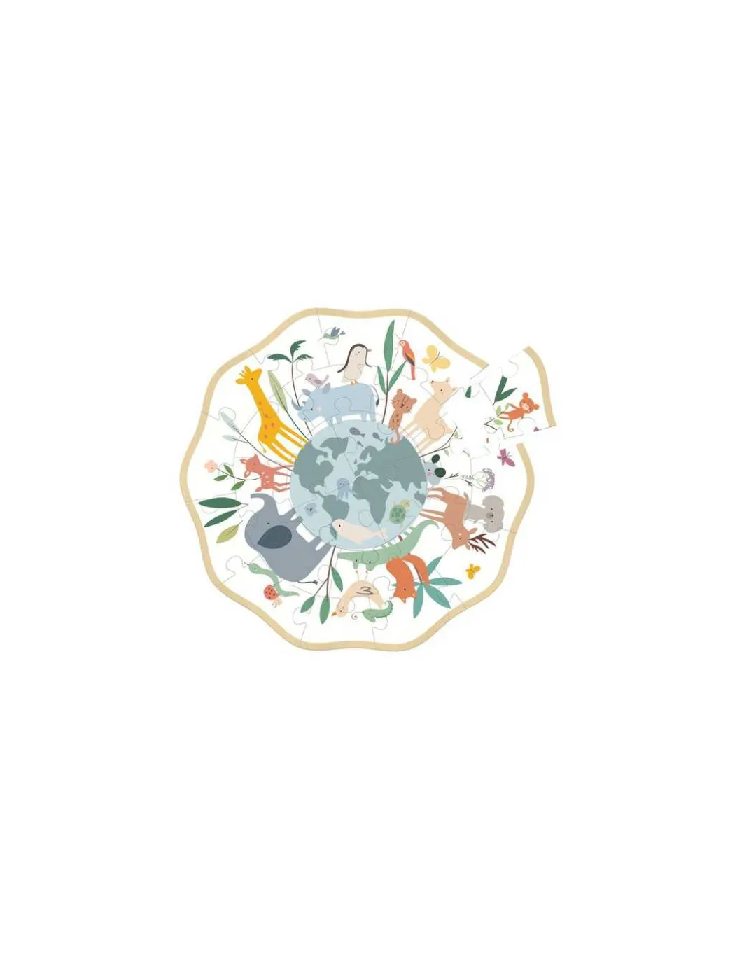 Puzzle rond 24 pièces le monde Sarah Betz - Vilac