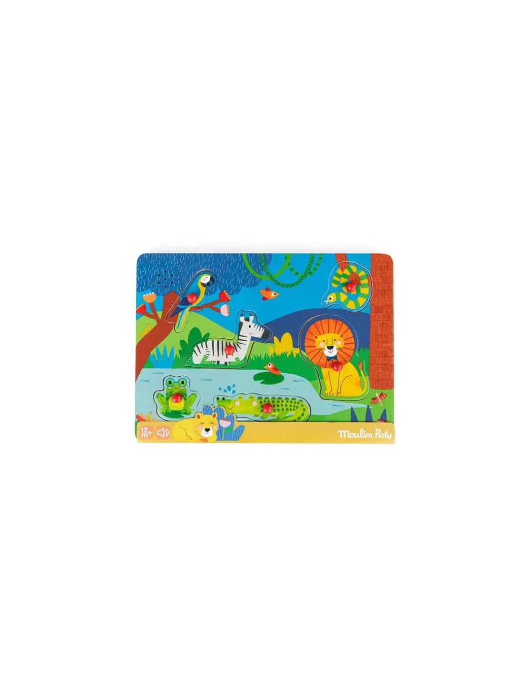 Puzzle sonore animaux en bois Les toupitis - Moulin Roty