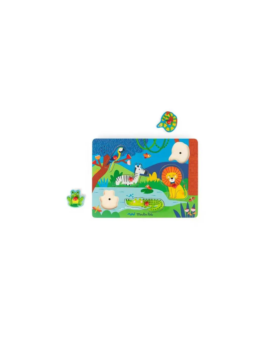 Puzzle sonore animaux en bois Les toupitis - Moulin Roty