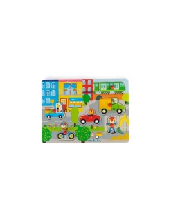 Puzzle sonore en bois la ville Les Popipop - Moulin Roty