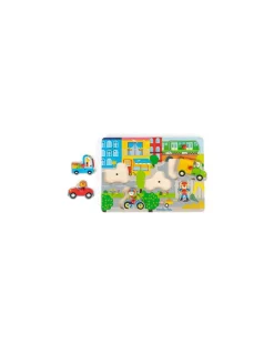 Puzzle sonore en bois la ville Les Popipop - Moulin Roty