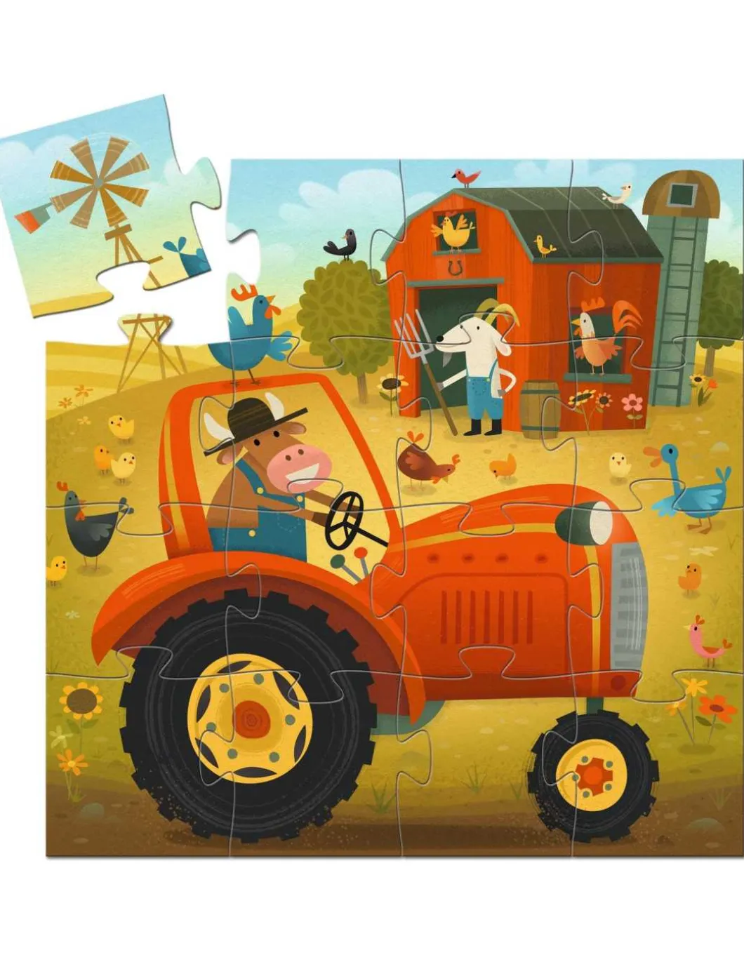 Puzzle Tracteur 16 pièces - Djeco