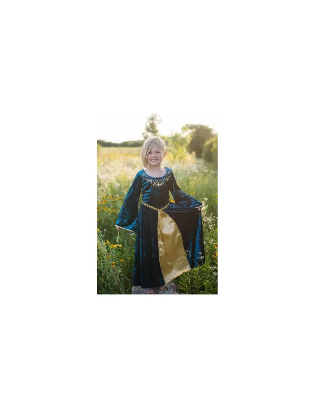 Robe reine Guenièvre turquoise 4-6 ans - Great Pretenders