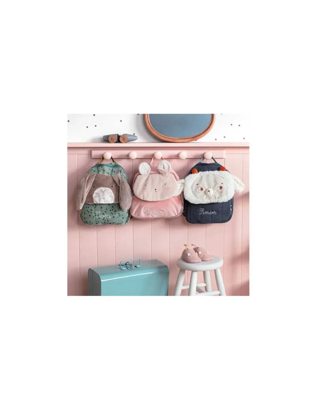 Sac à dos lapin sauge Trois Petits Lapins - Moulin Roty