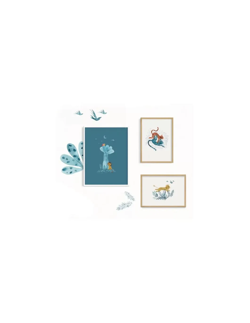 Set de 3 affiches Sous mon Baobab - Moulin Roty