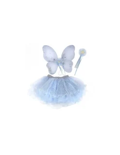Set de fée, jupe, ailes et baguette bleu clair 4-6 ans - Great Pretenders