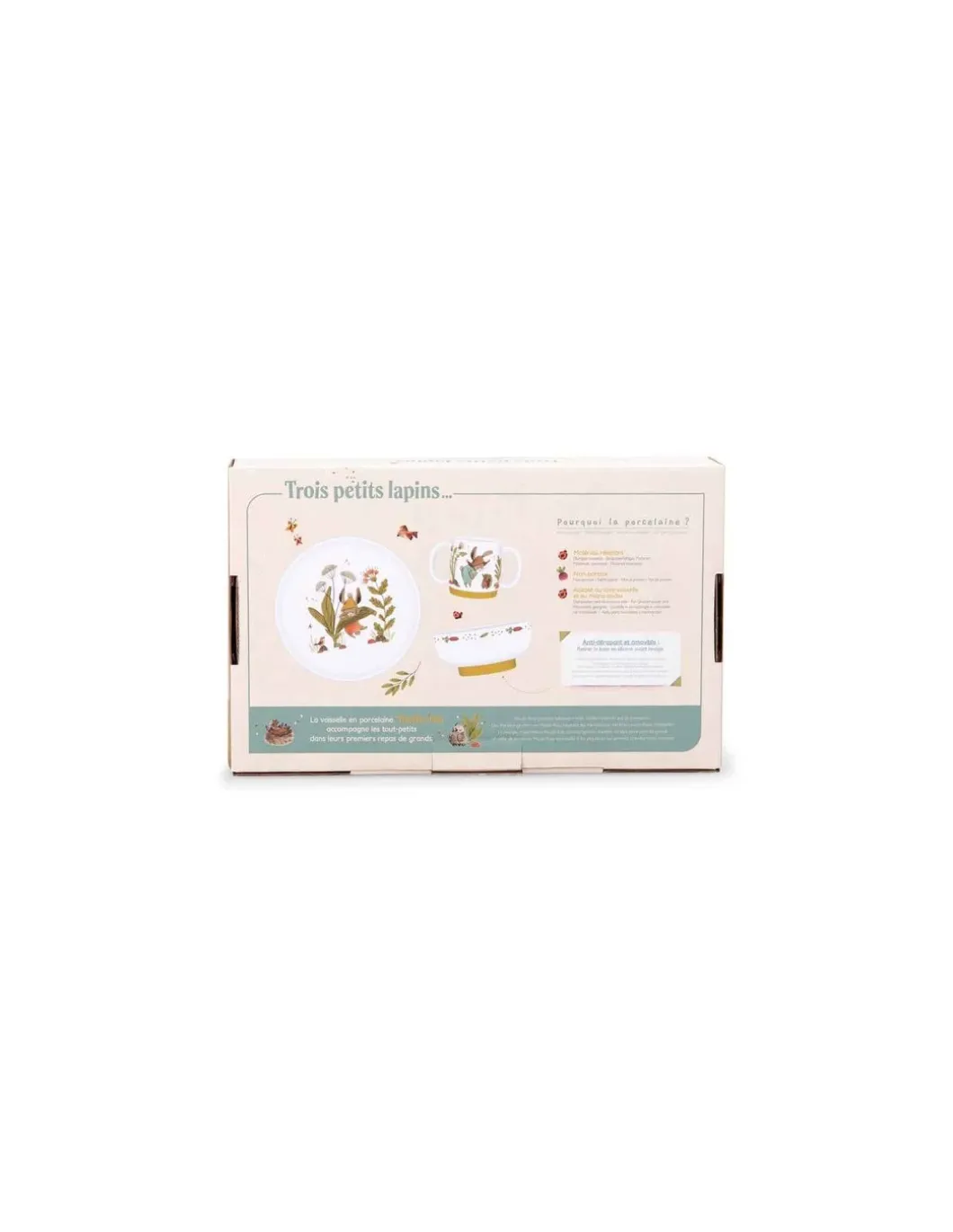 Set vaisselle porcelaine Trois Petits Lapins - Moulin Roty