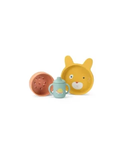 Set vaisselle silicone Trois Petits Lapins - Moulin Roty