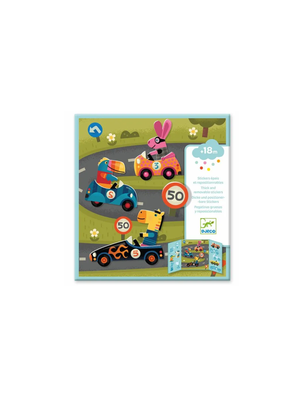 Stickers repositionnables les voitures - Djeco