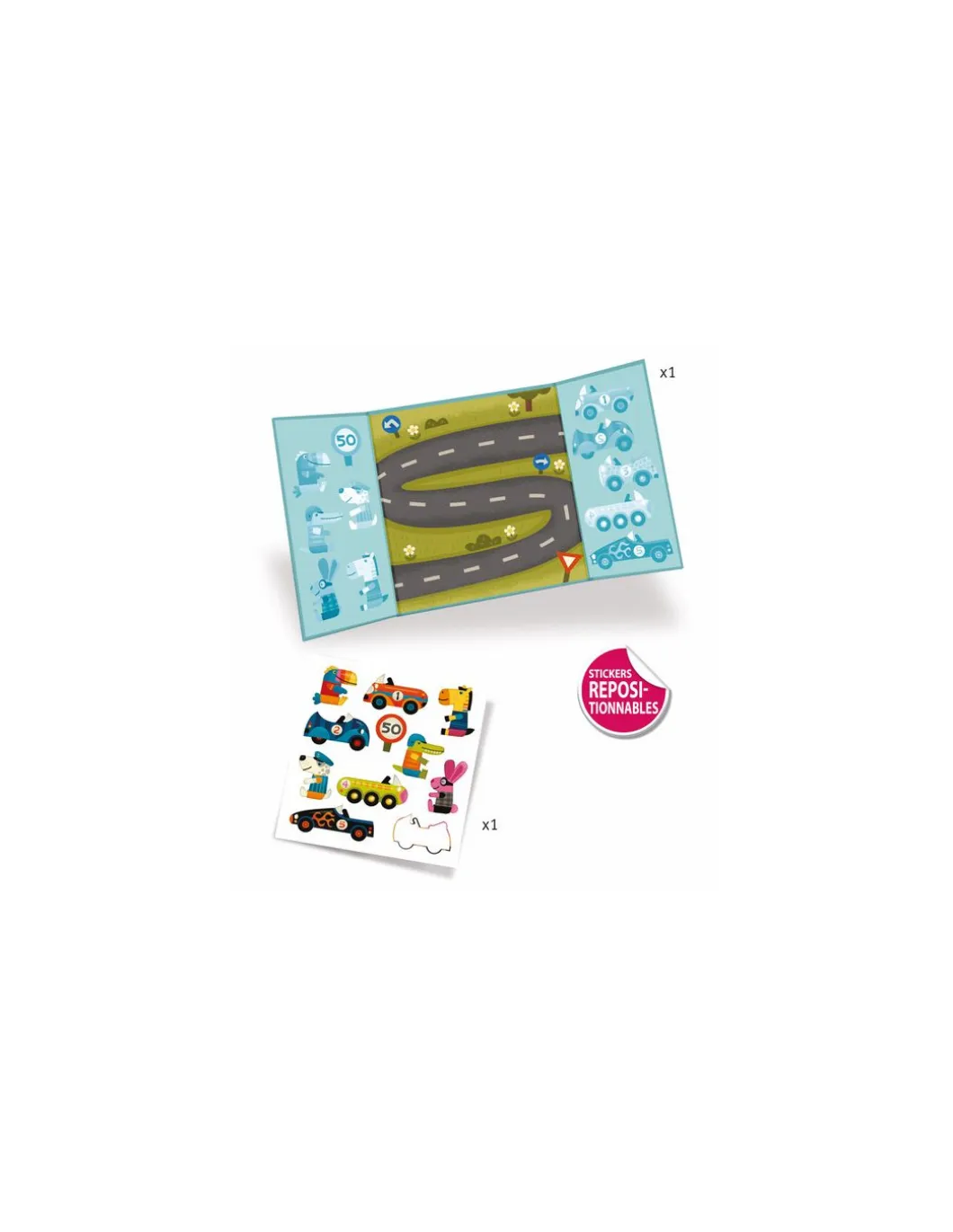 Stickers repositionnables les voitures - Djeco