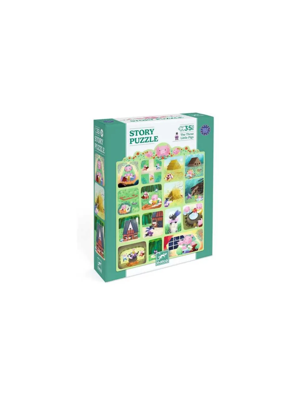 Story puzzle Les Trois Petits Cochons 35 pièces - Djeco