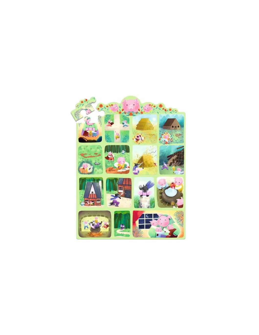 Story puzzle Les Trois Petits Cochons 35 pièces - Djeco
