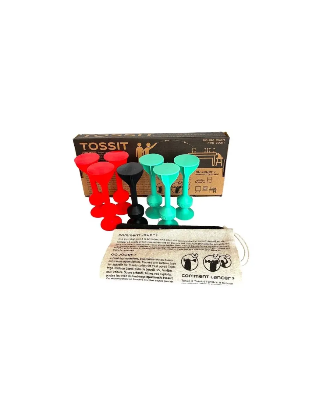 TOSSIT red cyan - Jeu de fléchettes ventouse