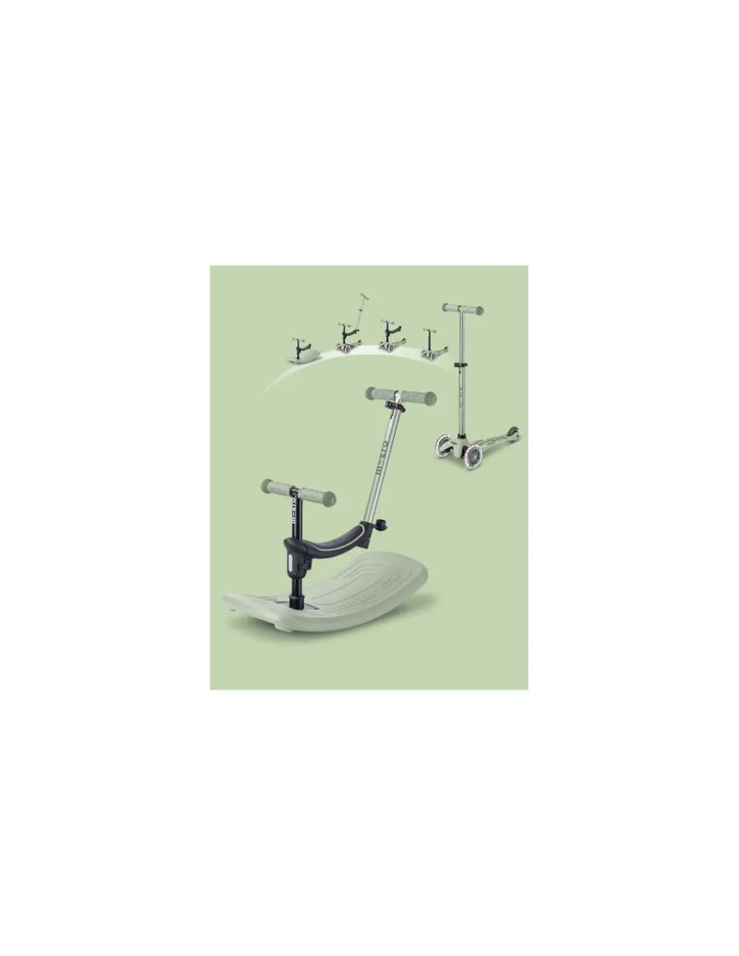Trottinette Mini Micro Deluxe Rock & Go vert sauge LED - Micro Mobility