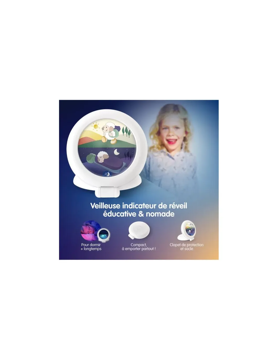 Veilleuse indicatrice de réveil Kid'Sleep Globetrotter - Pabobo