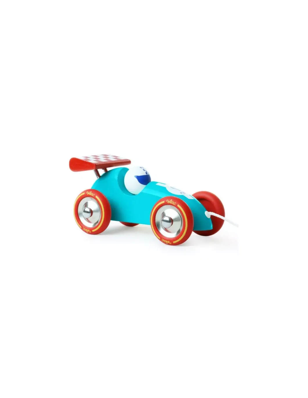 Voiture de course turquoise et rouge - Vilac