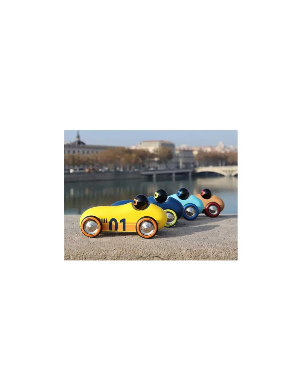 Voiture en bois Old sport Compet’ Turquoise - Vilac